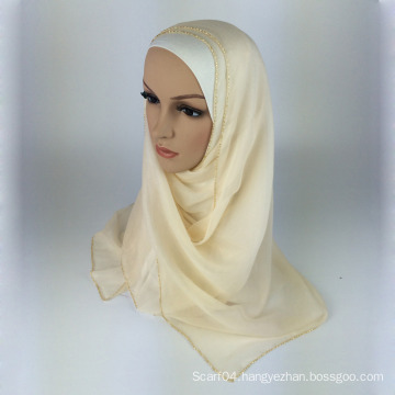 100% Silk beading islamic dress hijab muslim scarf